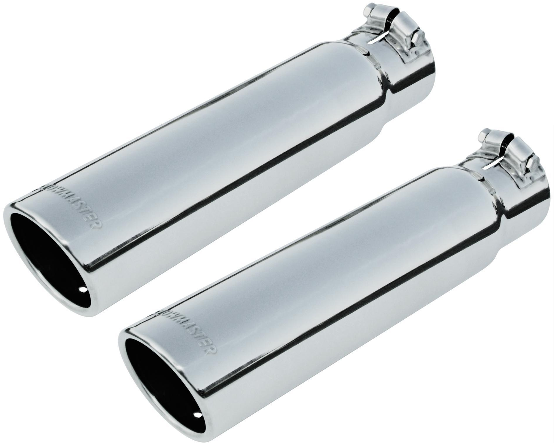 Exhaust Tip - Polished, Stainless Steel, Single, Universal, Set of 2