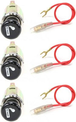 Cigarette Lighters - Black, Minor Modifications Required, Set of 3, Universal