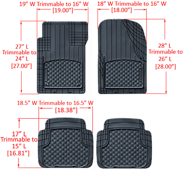 All-Vehicle Trim-to-Fit Series Black Floor Mats